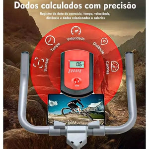 Bicicleta ergométrica spinning com monitor e suporte para celular - foto 10