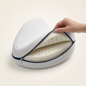 Capa aberta do SideRest™ mostrando a espuma de memória com furos de ventilação
