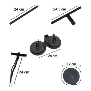 Suporte para abdominal com ventosa preto fixado no chão - foto 3