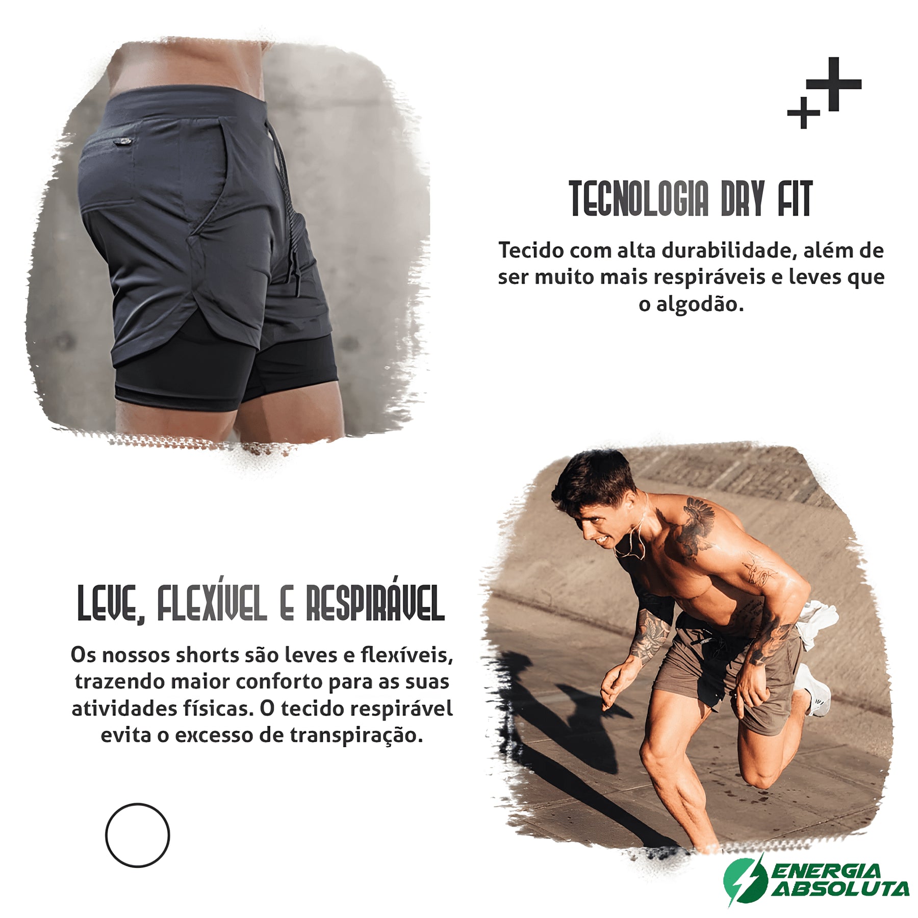 Leve 3 e Pague 2, Shorts de Compressão Athletic Energy®