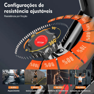 Bicicleta ergométrica spinning preta e vermelha com monitor - foto 5