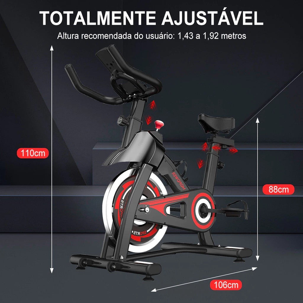 Bicicleta ergométrica spinning com monitor e suporte para celular - foto 9