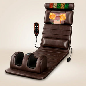 BodySpa™ colchão massageador marrom com apoio de pés e controle remoto