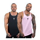 Kit com 2 Regatas Cavadas Masculinas em Algodão