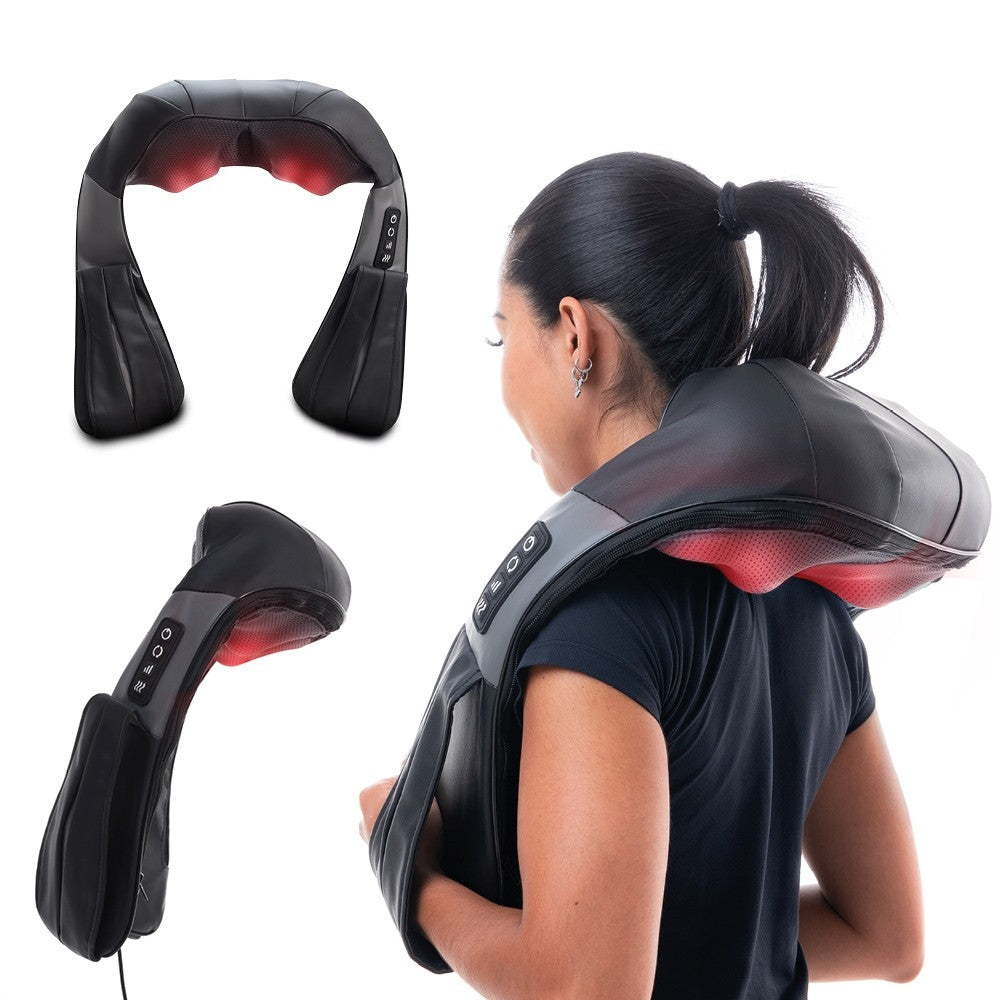 Colete massageador shiatsu preto para pescoço e ombros
