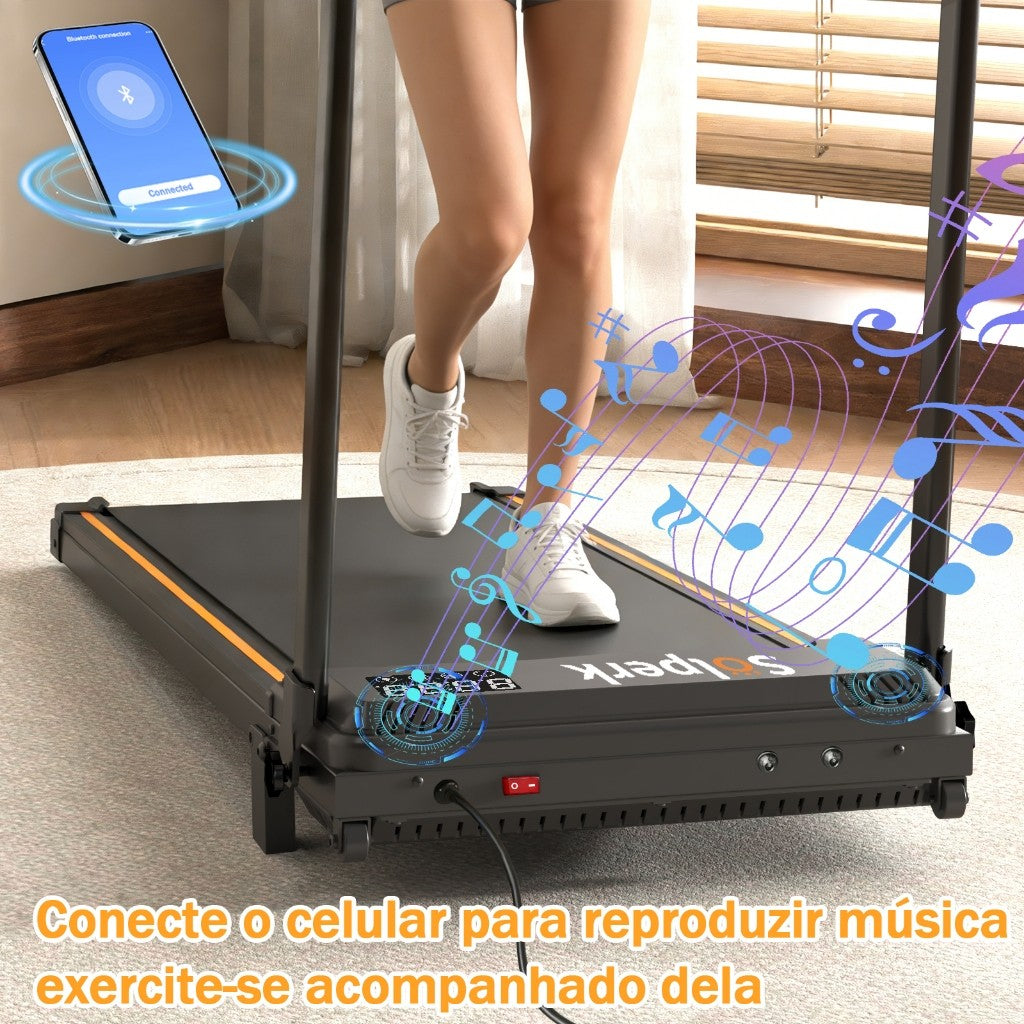 Esteira elétrica dobrável preta com Bluetooth - foto 2