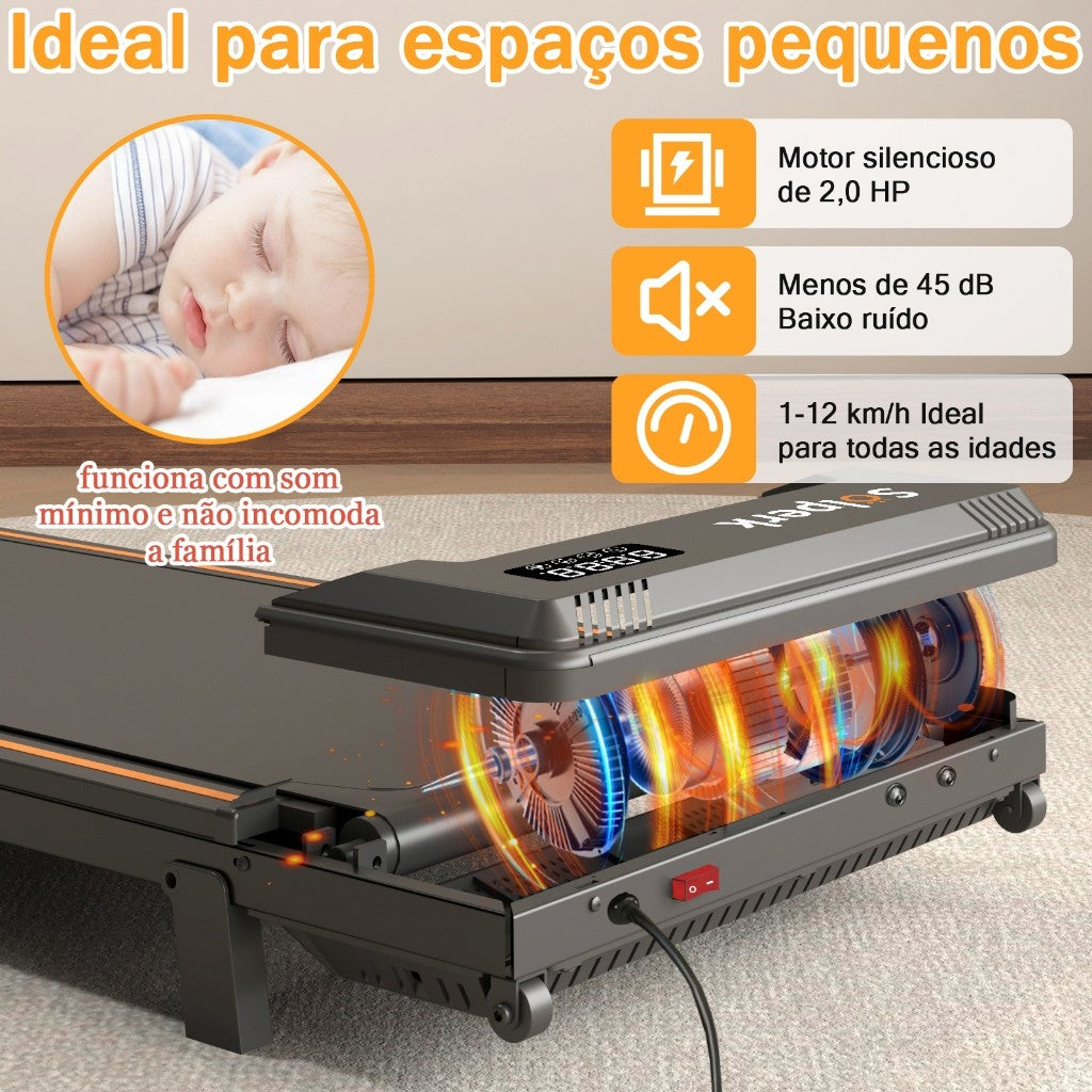Esteira elétrica dobrável preta com Bluetooth - foto 6