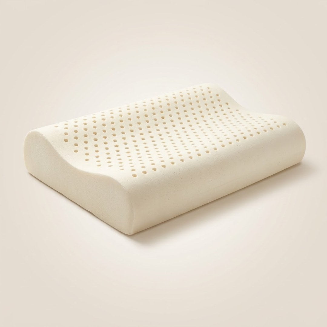 LatexCloud™ travesseiro de látex natural em formato cervical de onda, com furos de ventilação