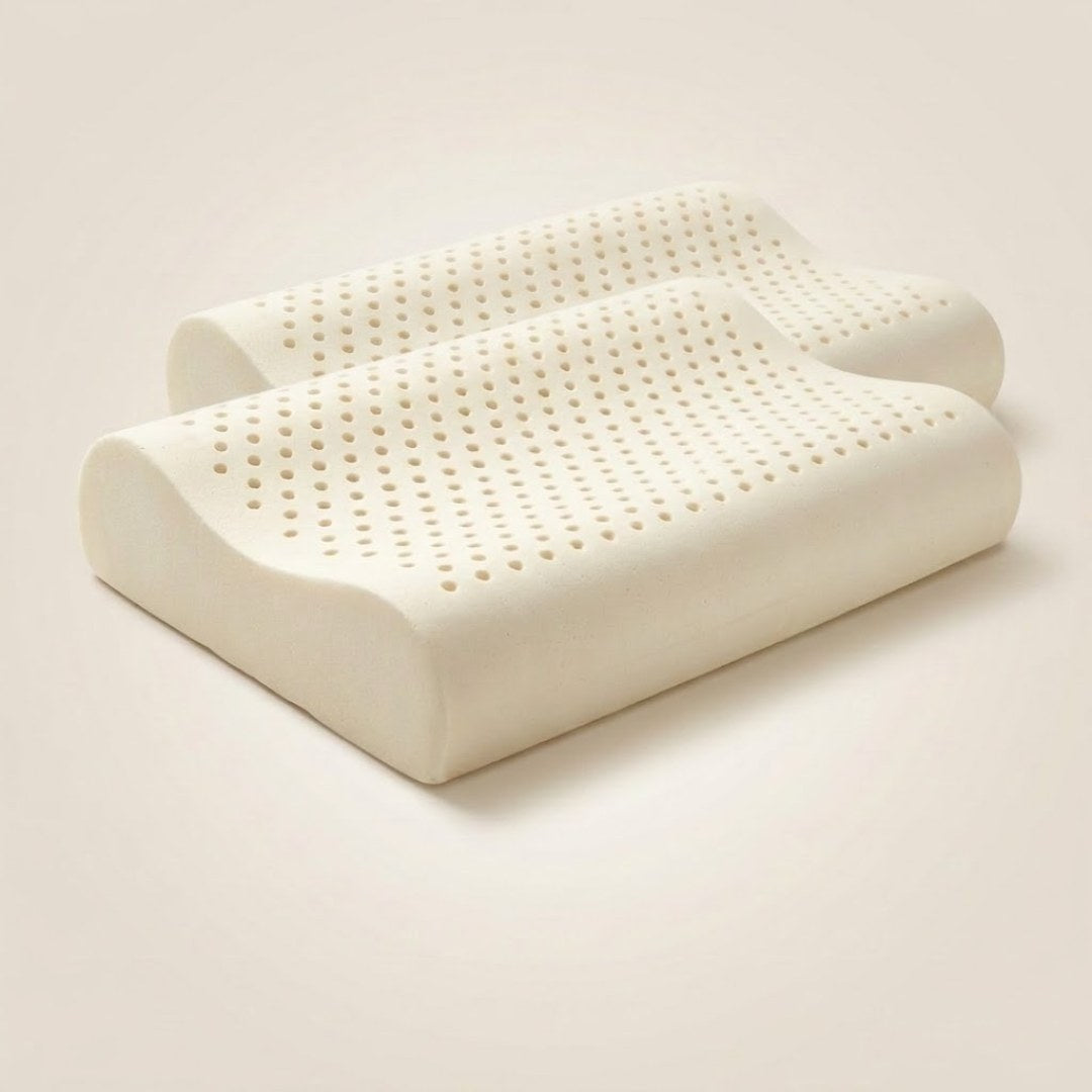 Kit com 2 travesseiros de látex LatexCloud™ em formato cervical de onda