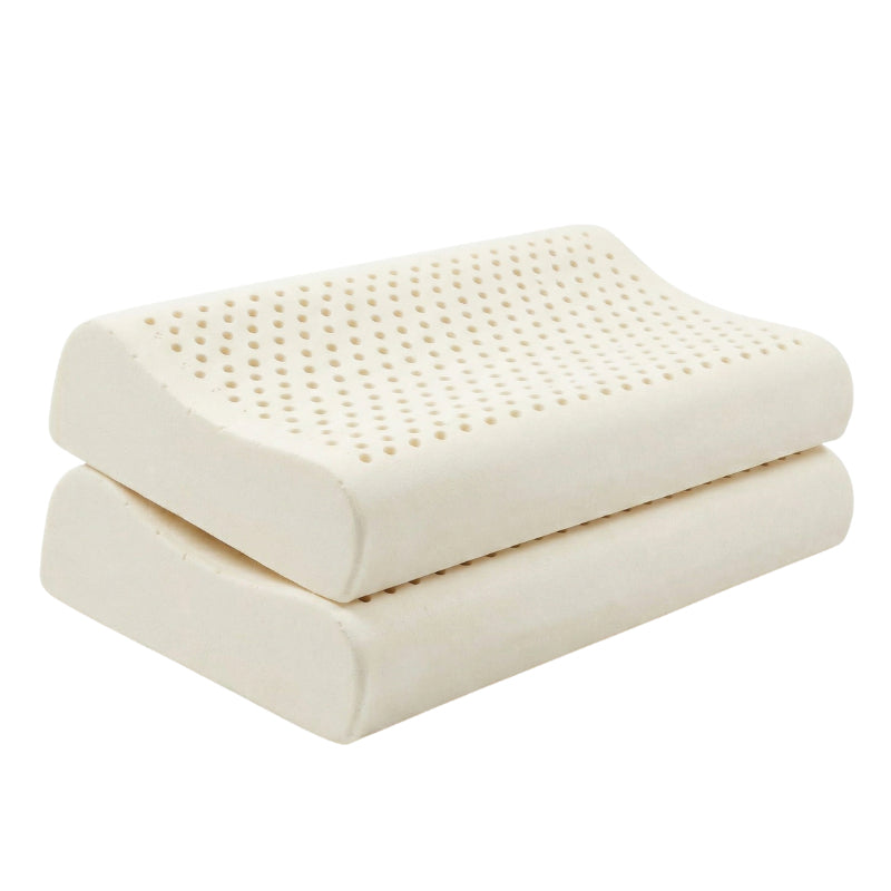 Travesseiro ortopédico de látex natural LatexCloud em formato cervical com furos de ventilação