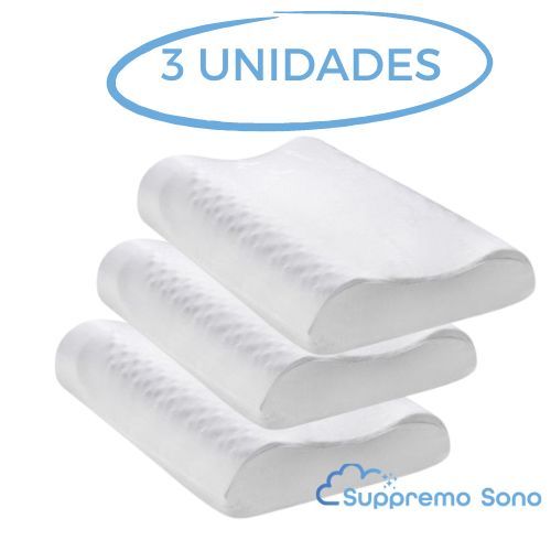 Kit com 3 travesseiros ortopédicos cervicais MagnoRest