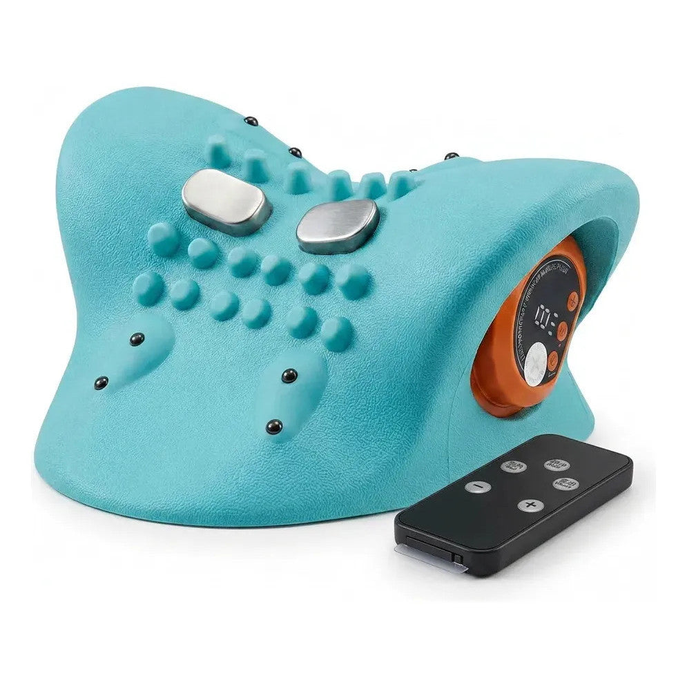 Massageador cervical 4 em 1 azul com controle remoto