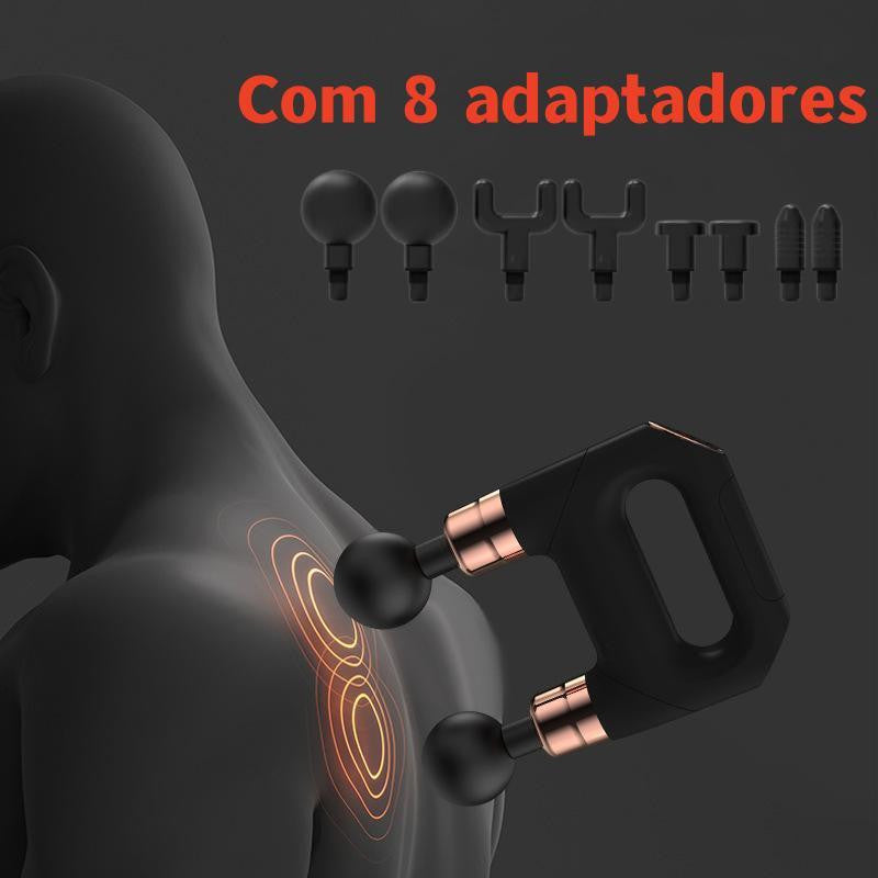 Massageador elétrico cabeça dupla preto com ponteiras - foto 2