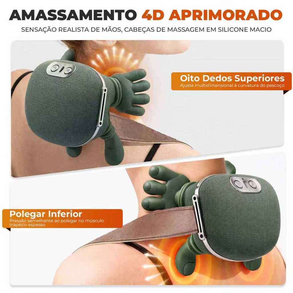 Massageador mãozinha verde para pescoço e ombros com 8 pontos - foto 3
