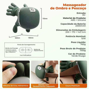 Massageador mãozinha verde para pescoço e ombros com 8 pontos - foto 8