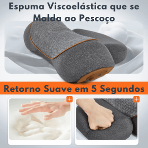 Espuma viscoelástica do travesseiro NeckCalm que se molda ao pescoço, com retorno suave em 5 segundos