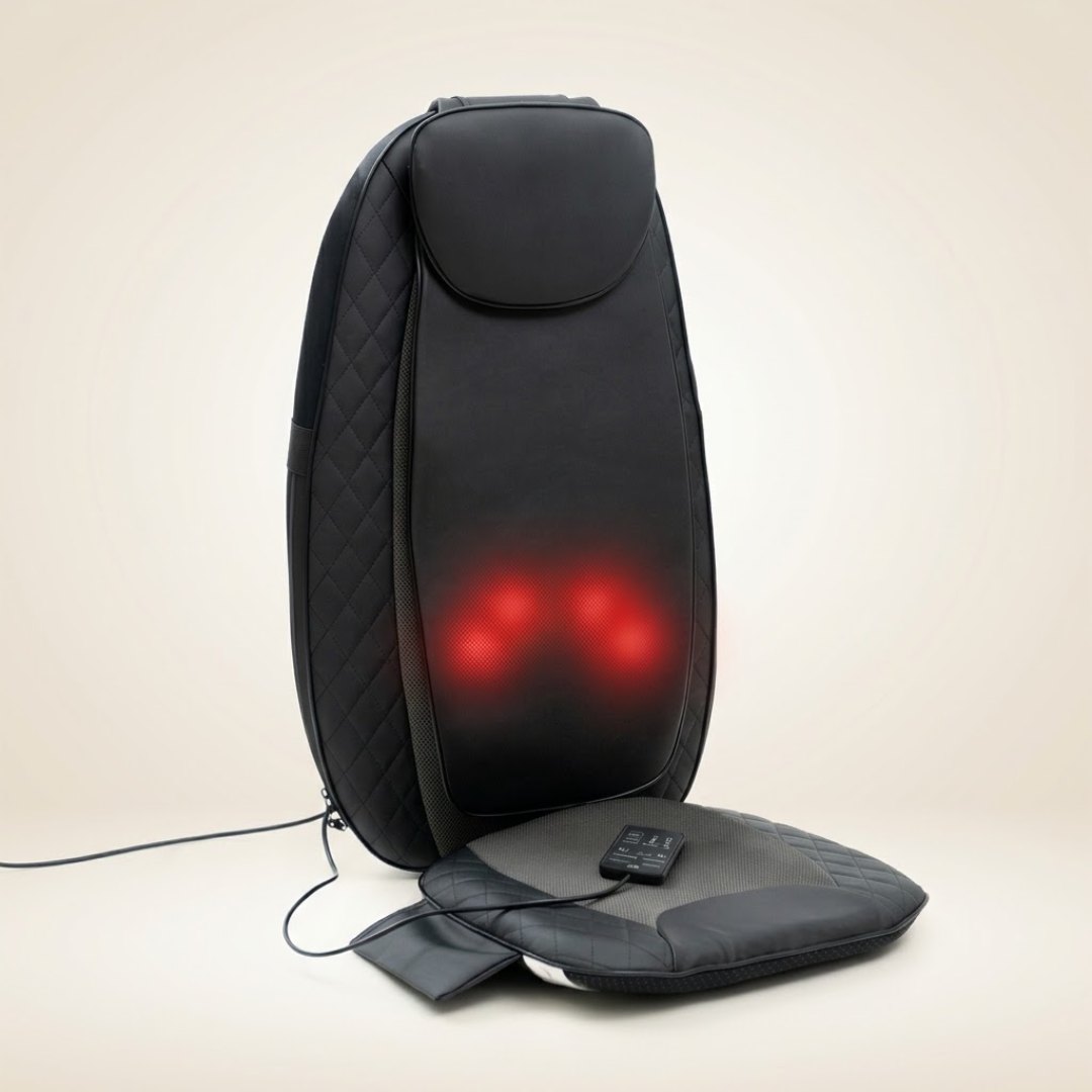 RelaxSeat™ assento massageador shiatsu preto com controle remoto