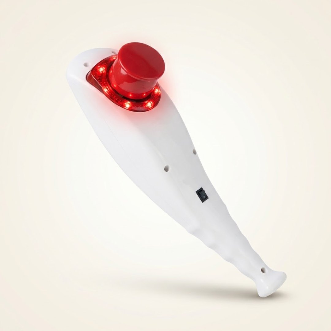 RelaxTouch™ massageador elétrico corporal branco com luz infravermelha