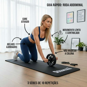 Roda abdominal preta com apoios de espuma - foto 3