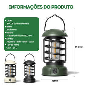 Lampião Elétrico LED Recarregável