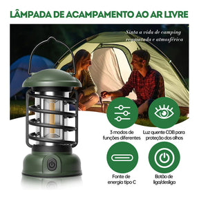 Lampião Elétrico LED Recarregável