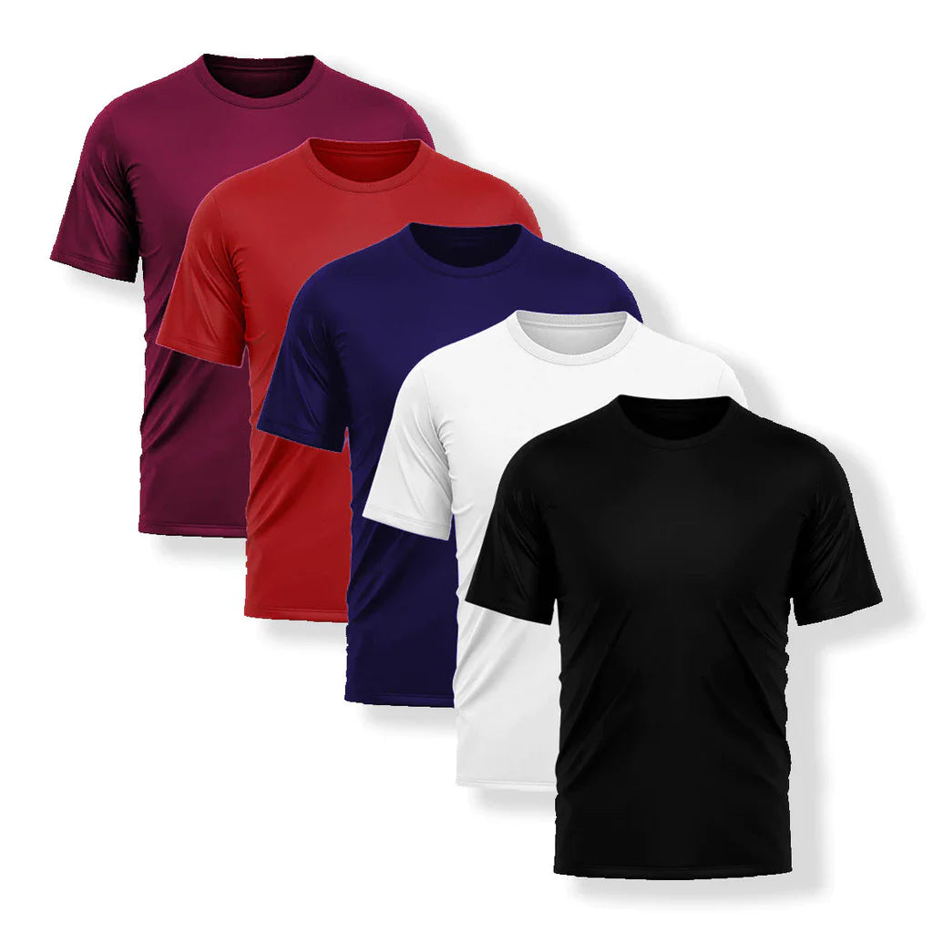 KIT 5 Camisetas Básicas Dry Fit