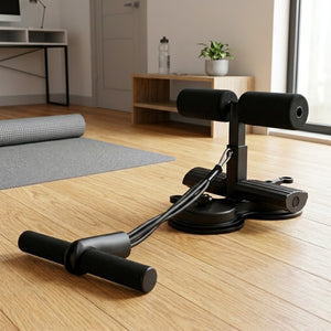 Suporte para abdominal com ventosa preto fixado no chão - foto 5