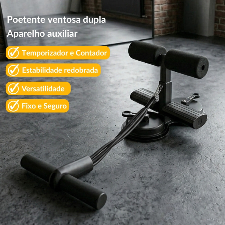 Suporte para abdominal com ventosa preto fixado no chão - foto 7
