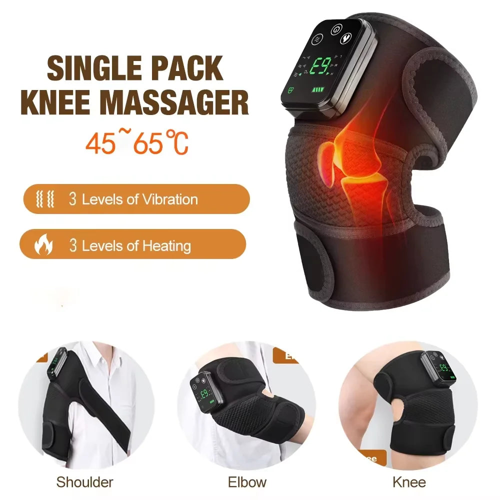 Massageador térmico TermoRelax preto com visor digital, 3 níveis de calor e 3 de vibração