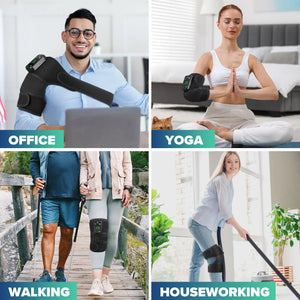 TermoRelax em uso no escritório, na yoga, em caminhada e em tarefas de casa